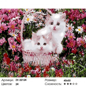  Котята в поле Раскраска картина по номерам на холсте ZX 22124