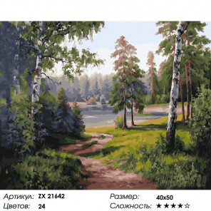  Тропинка в лесу Раскраска картина по номерам на холсте ZX 21642