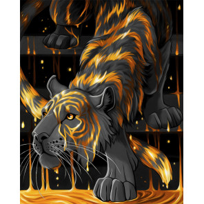  Тигр в золоте Алмазная вышивка мозаика АЖ-1746