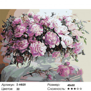  Пионовое цветение Раскраска по номерам на холсте Живопись по номерам Z-AB25