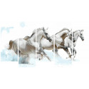 Белые лошади Модульная картина по номерам на холсте с подрамником