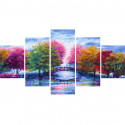 Разноцветные деревья Модульная картина по номерам на холсте с подрамником