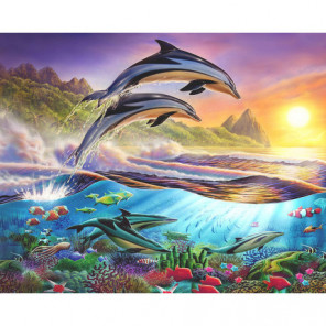 Дельфины Алмазная вышивка мозаика Алмазное Хобби
