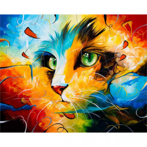 Разноцветный кот Алмазная вышивка мозаика Алмазное Хобби