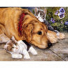 Пес и котята, Персис Клейтон Вейерс Алмазная вышивка мозаика Алмазное Хобби