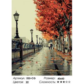  Осенний дождь Раскраска картина по номерам на холсте Белоснежка 533-CG
