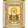 В рамке Богородица Знамение Канва с рисунком для вышивки бисером Божья Коровка 0061