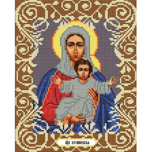  Богородица Леушинская Канва с рисунком для вышивки бисером Божья Коровка 0052