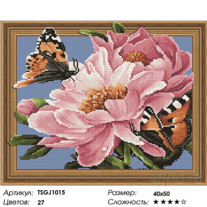  Бабочки на цветах Алмазная вышивка мозаика на подрамнике 3D TSGJ1015