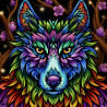  Радужный волк Алмазная вышивка мозаика АЖ-1754