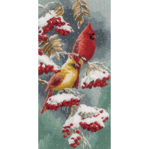  Алые и снежные кардиналы Набор для вышивания Vervaco PN-0165887