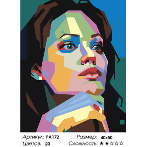  Цветной портрет незнакомки Раскраска по номерам на холсте Живопись по номерам PA172