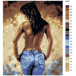 Раскладка Девушка Раскраска по номерам акриловыми красками на холсте Живопись по номерам