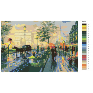Раскладка Париж весной Раскраска по номерам на холсте Живопись по номерам