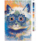 Раскладка Цветочный котик Раскраска картина по номерам на холсте A105