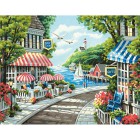 Кафе у моря Раскраска (картина) по номерам акриловыми красками Dimensions