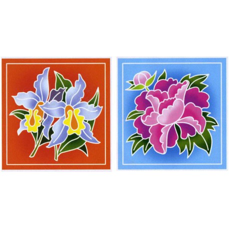 Орхидеи и пион Раскраски (техника батик) по номерам Батик-Арт
