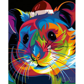 Раскладка Радужный хомячок Раскраска картина по номерам на холсте PA13