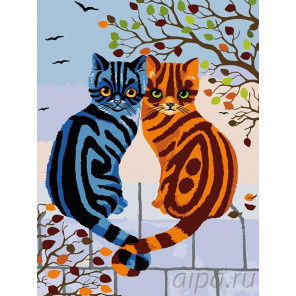 Раскладка Мартовские котики Раскраска картина по номерам на холсте A96