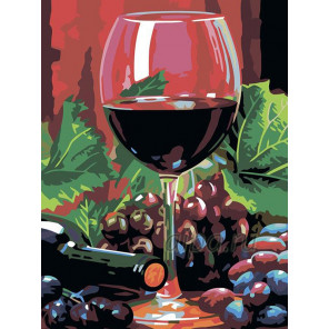  Красное вино Раскраска картина по номерам на холсте N02