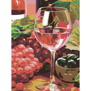  Розовое вино Раскраска картина по номерам на холсте N03