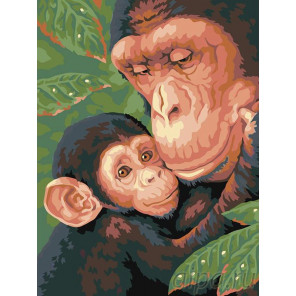  Семейство обезьян Раскраска картина по номерам на холсте A58