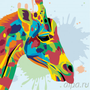 Радужный жираф Раскраска по номерам на холсте Живопись по номерам PA97