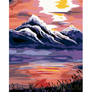 Схема Закат в горах Раскраска по номерам на холсте Живопись по номерам RA097