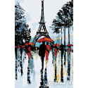 Парочки Парижа Раскраска по номерам на холсте Живопись по номерам