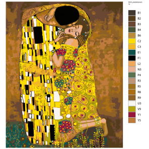 Схема Золотой поцелуй Раскраска по номерам на холсте Живопись по номерам ARTH-Klimt