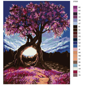 Схема Дерево влюбленных Раскраска по номерам на холсте Живопись по номерам KTMK-27223