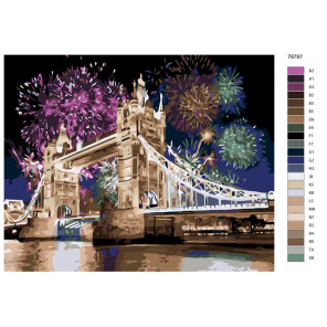 Схема Праздничный Лондон Раскраска по номерам на холсте Живопись по номерам KTMK-78797