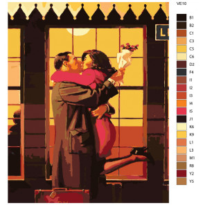 Схема Поцелуй при встрече Раскраска по номерам на холсте Живопись по номерам VE10