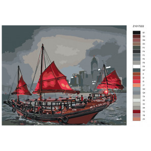 Схема Китайские рыбаки Раскраска по номерам на холсте Живопись по номерам Z1017222