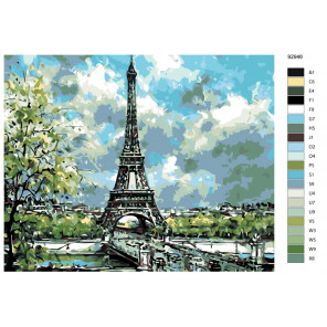Схема Лето в Париже Раскраска по номерам на холсте Живопись по номерам KTMK-92946