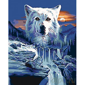 Раскладка Северные волки Раскраска картина по номерам на холсте A382