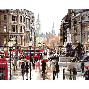 Раскладка Летний дождь в Лондоне Раскраска картина по номерам на холсте KTMK-62788