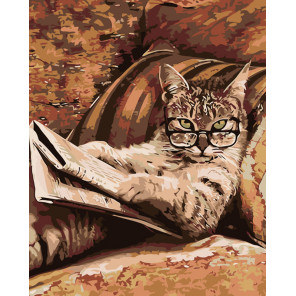  Строгий кот Раскраска картина по номерам на холсте AYAY-22012018
