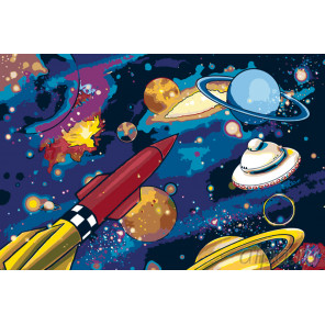 раскладка Космические просторы Раскраска картина по номерам на холсте
