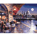 Лунная Венеция Раскраска картина по номерам на холсте 