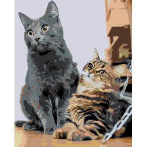 Раскладка Счастливые котики Раскраска картина по номерам на холсте ARTH-AH326