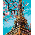 Весенняя Эйфелева башня Раскраска по номерам на холсте Живопись по номерам