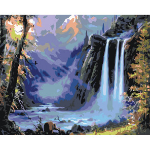  Пейзаж с водопадом Раскраска по номерам на холсте Живопись по номерам KTMK-97697