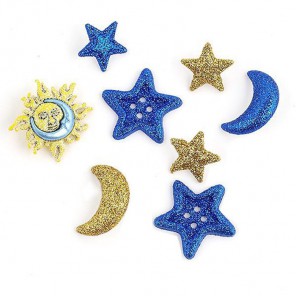 Звезды, месяц, солнце Пуговицы декоративные Jesse James & Co