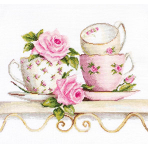  Чайные чашки с розами Набор для вышивания Luca-S BA2327