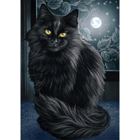 Черная кошка Алмазная вышивка (мозаика) Гранни