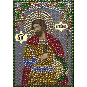 В рамке Святой великомученик Артемий Алмазная вышивка термостразами Преобрана 0303
