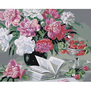 Макет Стихи, ягоды, цветы Раскраска картина по номерам на холсте Z-AB129-80x100