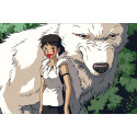 Девочка и белый волк Раскраска картина по номерам на холсте