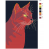 Макет Красная кошка Раскраска картина по номерам на холсте A600-80x120